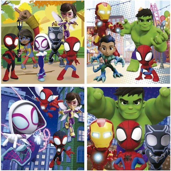 4 progressive puslespil - EDUCA - Spidey & His Amazing Friends Progressive Puslespil Case 6-9-12-16 Flerfärgad