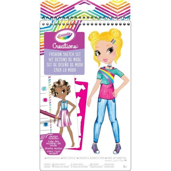 Muotiluonnossetti - CRAYOLA - Creationsmode - 5 mallia - 40 vaatetta - Mixed Flerfärgad