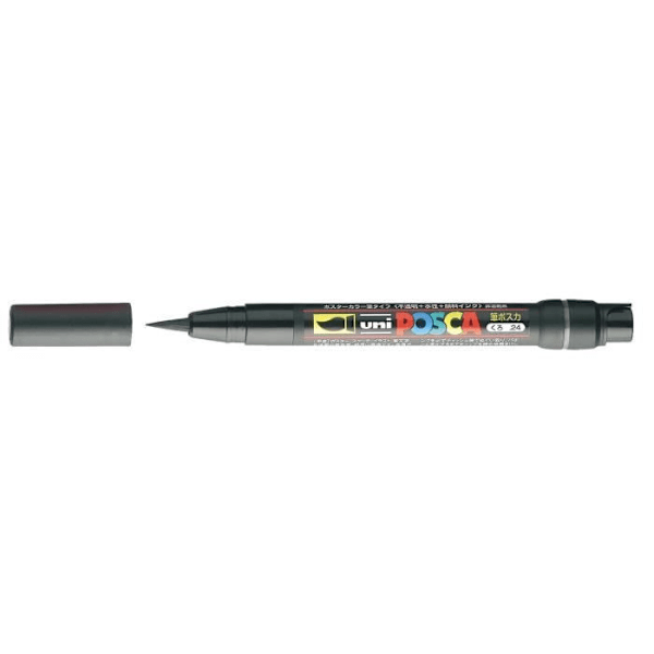Børstemarkør POSCA PCF350 1-10mm Sort - UNIBALL - Børstemarkør - Stor - Uigennemsigtig Svart
