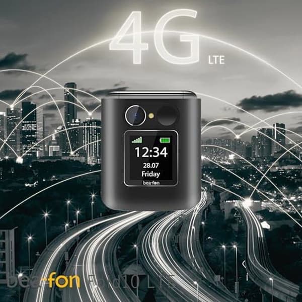 Sammenfoldelig mobiltelefon - BEAFON - Fold10 LTE - Skærm 2,2'' - SOS-knap - Bluetooth 4G sort/sølv