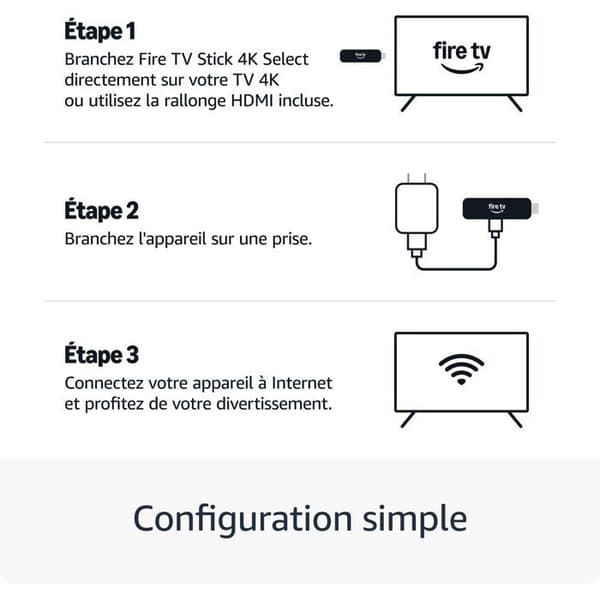 Fire TV Stick 4K Select - AMAZON - 4K-resoluutio - Bluetooth - Wi-Fi - 8 Gt