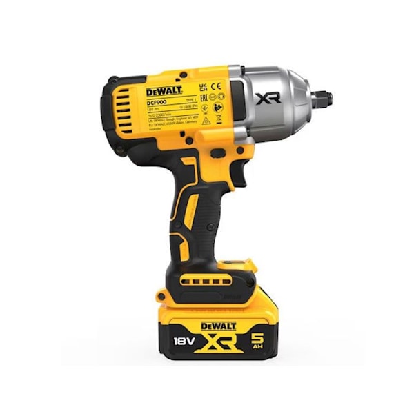 Boulonneuse ½” DEWALT XR 18V Bürstefri 1396 Nm - 2 batterier 5.0 Ah, lader - DCF900P2T-QW