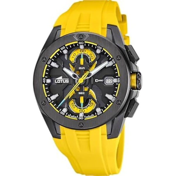 Sportsur - LOTUS - 18943/1 - Sort Stål - Chronograf - Vandtæthed 10 Atm Svart