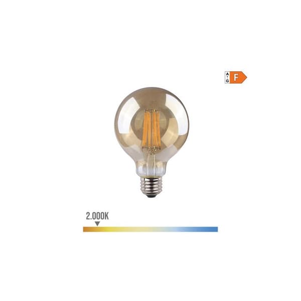 LED pære E27 8W Globe G95 Vit varmt