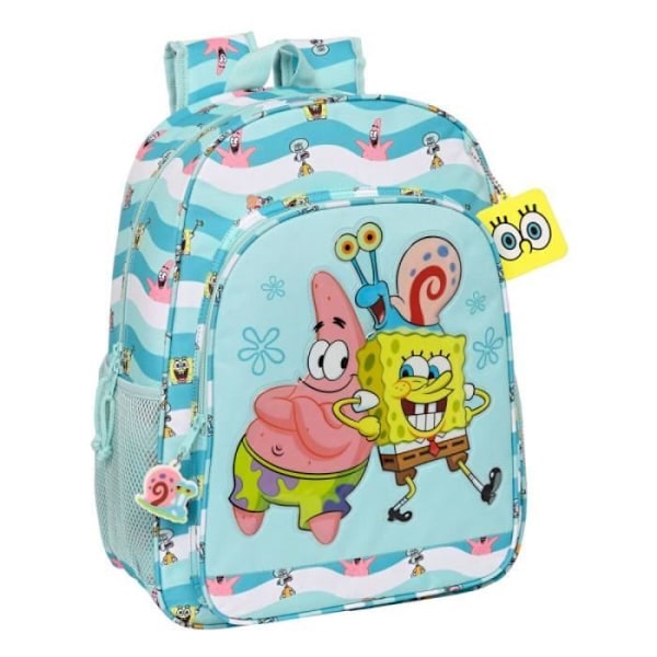SpongeBob Stay positive skolväska Blå Vit (33 x 42 x 14 cm)