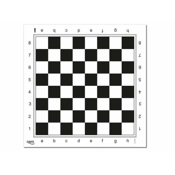 Professionelt Skakbræt - Cayro - Sort og Hvid - Plade 45x45 cm - Plast - Elegant Design