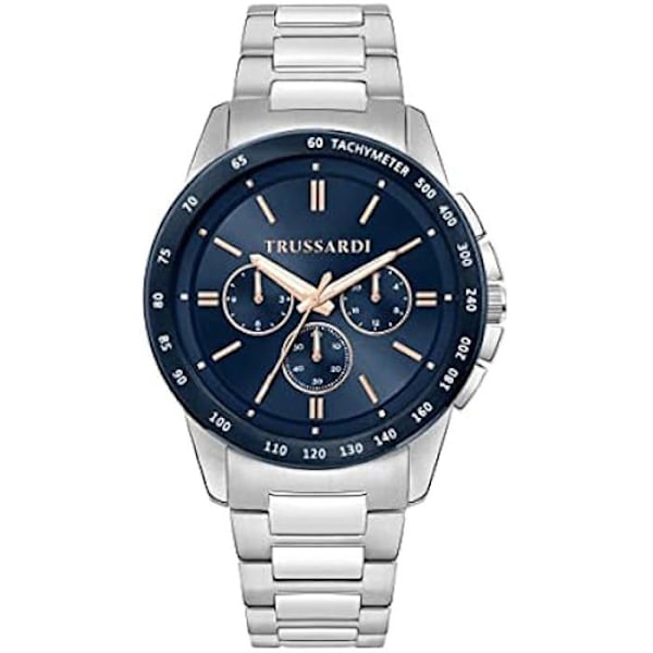 Ur - TRUSSARDI - T-Hawk - Multifunktion - 44mm - Stål - Vandmodstand 5 ATM Blå, rosa guld