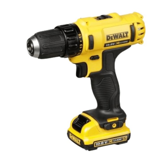 10,8 V ledningsfri boreskruetrækker + 2 2Ah batterier + oplader + boks - DEWALT - DCD710D2
