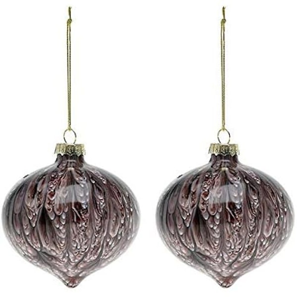 Julkulor - BIGBUY JUL - Brun - 8 cm - Glas - Förpackning av 2 stycken kastanj