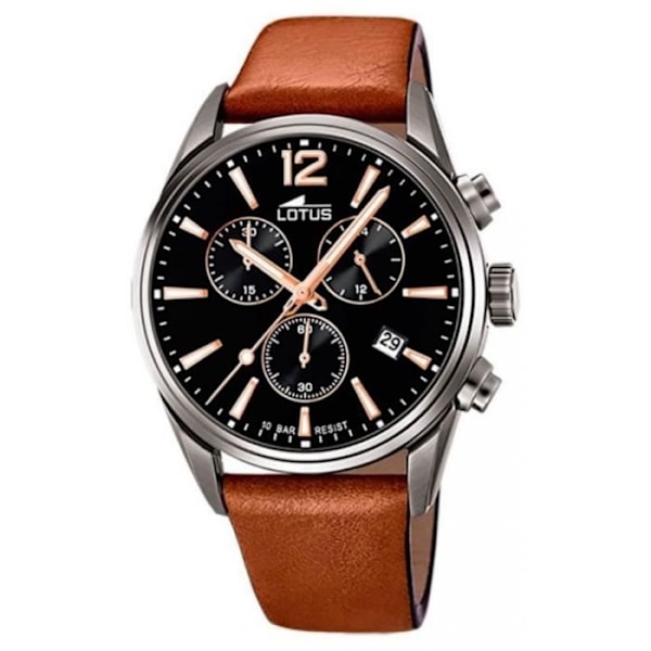Ur - LOTUS - 18683 - Chronograf - Stål - Brun Læder - Vandtæthed 10 ATM Brun, Stål