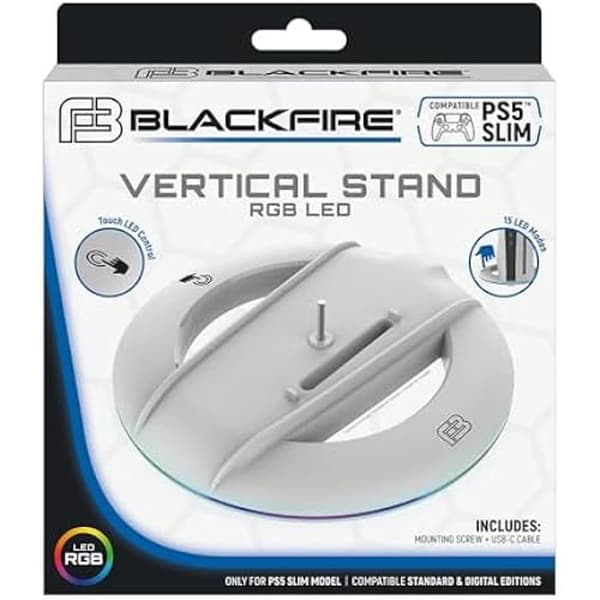 Støtte vertikal - ARDISTEL - BlackFire PS5 Slim - RGB LED - Bordmontering - Sort RGB