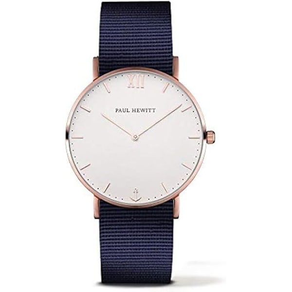 Paul Hewitt unisex analog kvartsklocka med nylonrem PH-SA-R-St-W-N-20S