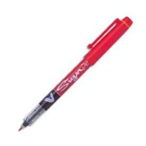 V-Sign Pen tuschpenna - PILOT - Nylonspets - Linjebredd 0,6 mm - Rött flytande bläck Röd