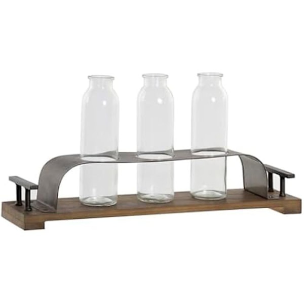 Koristemaljakko - DKD Kodinsisustus - Ruskea Musta - Lasi ja metalli - 45 x 11 x 22 cm - 3 kpl Flerfärgad