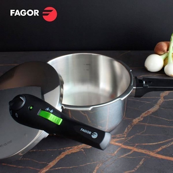 6 liters trykkoger, induktion, 18/10 rustfrit stål, 2 trykniveauer FAGOR Rapid Xpress 6 Silver 800062