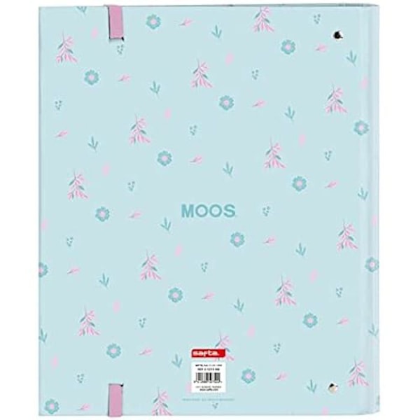 Ringbind - MOOS - 4 ringe - 35 cm - 100 A4 ark - Turkisblå