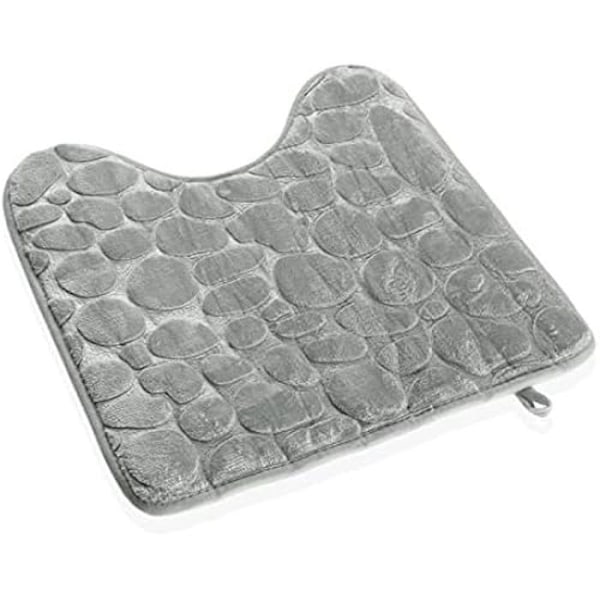 Bademåtte - VERSA - Grå - 45 x 45 cm - Polyester - Vaskbar Grå, flerfärgad