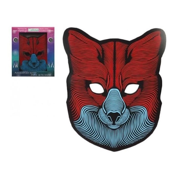 Led Wolf Mask - ATOSA - Asusteet - Musta - Mixed - Sininen - Punainen Blå röd