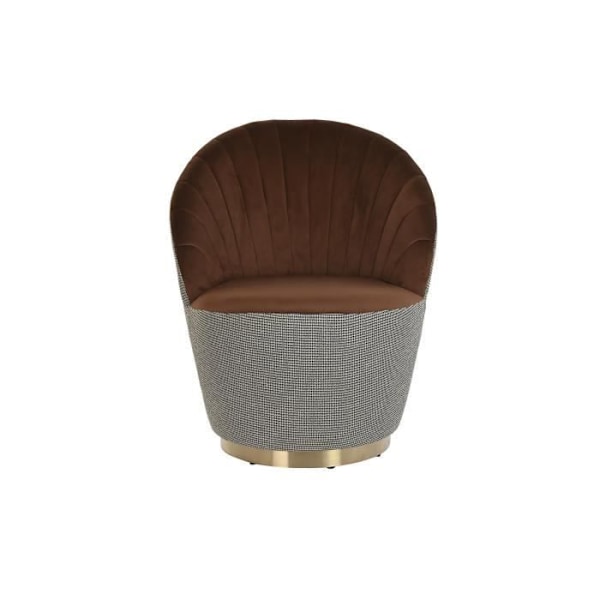 Sennepsbrun polyester lænestol - Mærke - Model - Hovedfarve: Hvid