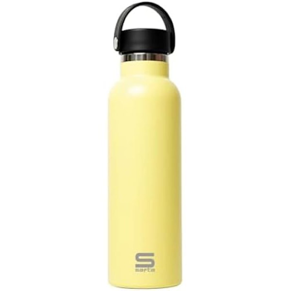 Isoleret flaske - Safta - Citron - Rustfrit stål - 600 ml - 12t varm, 24t kold Gul citron