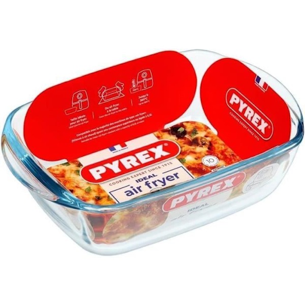 Plat luftfritös - PYREX - 1450143 - Rektangulär - I borosilikatglas - 23 x 15 cm TRANSPARENT