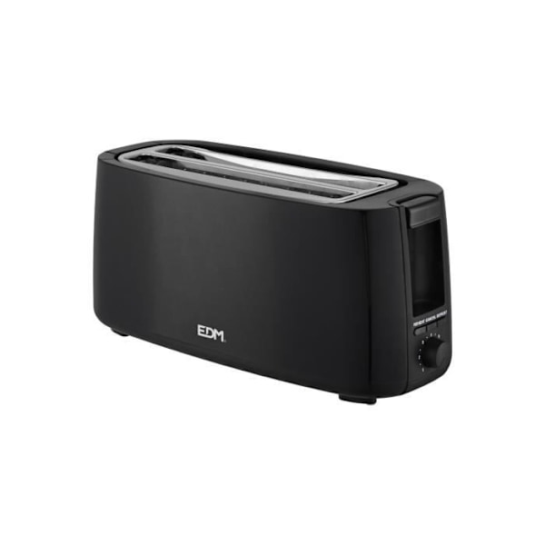 Pitkä leivänpaahdin - Edm - Double Slot - Musta - 1200-1400W - Sulatus Svart