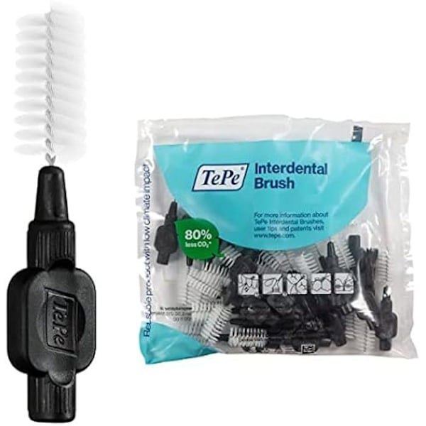 Interdentaaliset harjat - TEPE - Alkuperäinen - 1,5 mm - 25 kappaleen pakkaus - Ergonominen kahva Svart