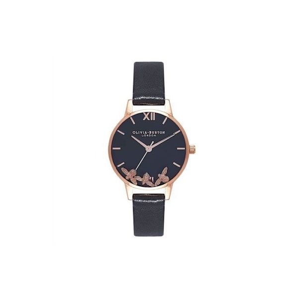 Klocka - Olivia Burton - OB16CH06 - Svart urtavla - Armband i äkta läder - Quartz 30mm Svart, roséguld