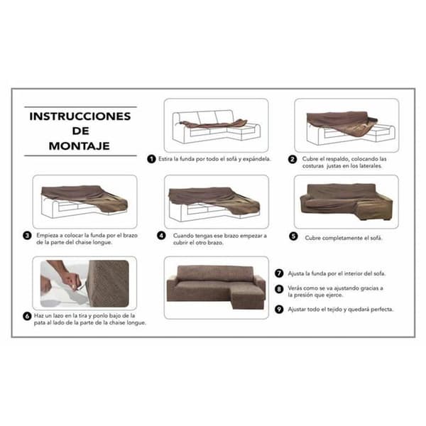 Sofaovertræk - Hosteline - Brun - One size - Ensfarvet - 48x29x10,5 cm - 1,63 kg