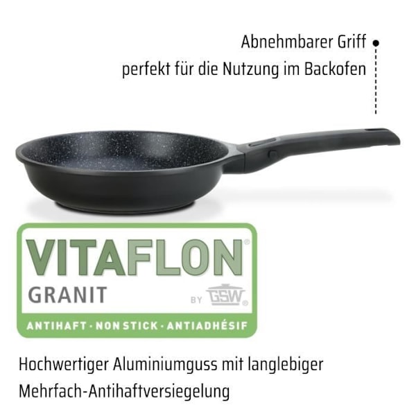 Pande i aluminiumslegering - GSW - EASY CLICK - 20 cm - Induktion
