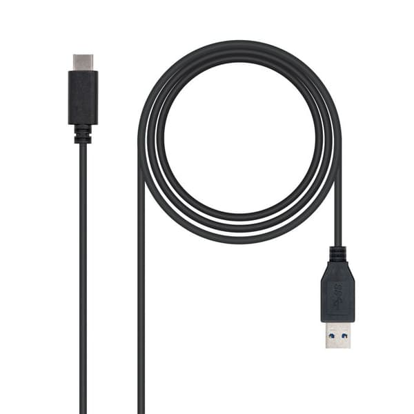 Nanocable USB 3.1, 1m, 1 m, USB C, USB A, 3.1 (3.1 Gen 2), Han-Han, Sort