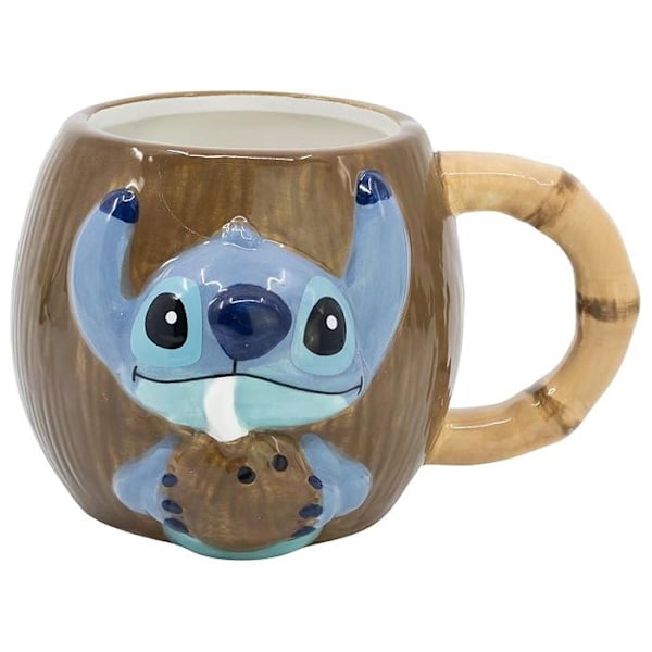 Mug 3D - Disney - Stitch - Kokosnød - 414 ml - Multifarvet - Barn Flerfärgad