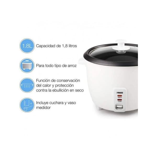 Prinsesse Risgryde 1,8 L 700 W Hvid 271940 Hvid