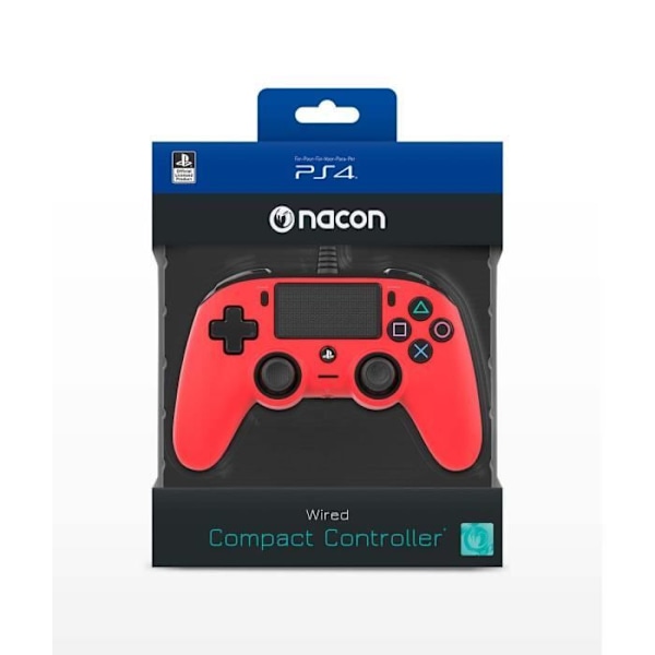 Peliohjain - Nacon - Pelillinen Valoisa Kompakti Ohjain - Punainen - Langallinen - PS4 Punainen
