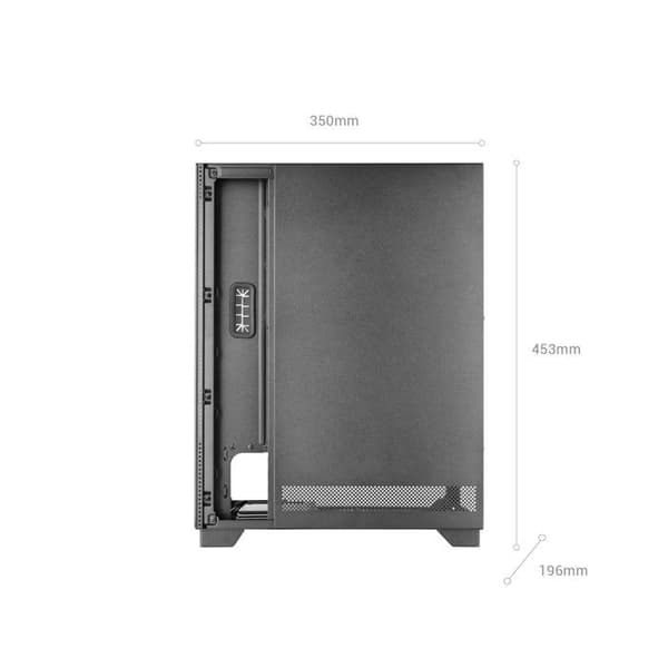 Gaming ATX Kabinet - MARS GAMING - MC PULSAR - Front LCD Skærm - Dobbelt Tempereret Glas - USB-C Sort