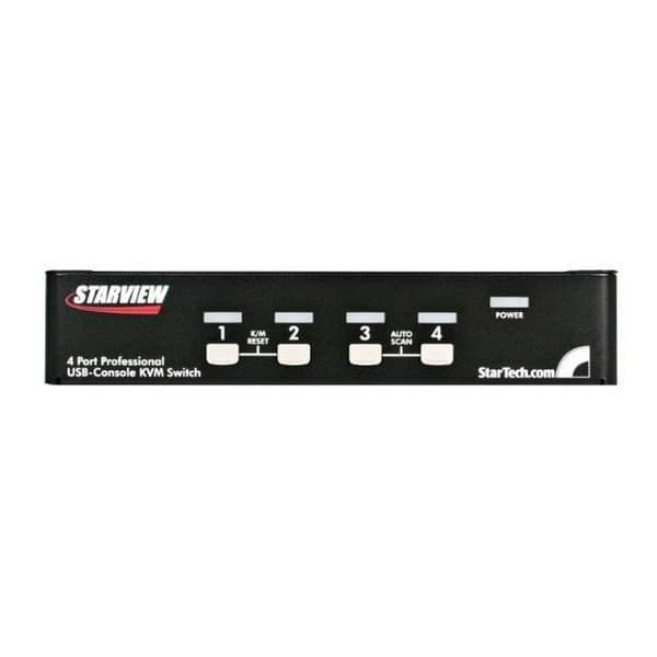 STARTECH KVM Switch 4 Porte VGA USB, Rack Mount og OSD - KVM Switch - 1920x1440 - 4 computer(e) - 1 bruger(e)