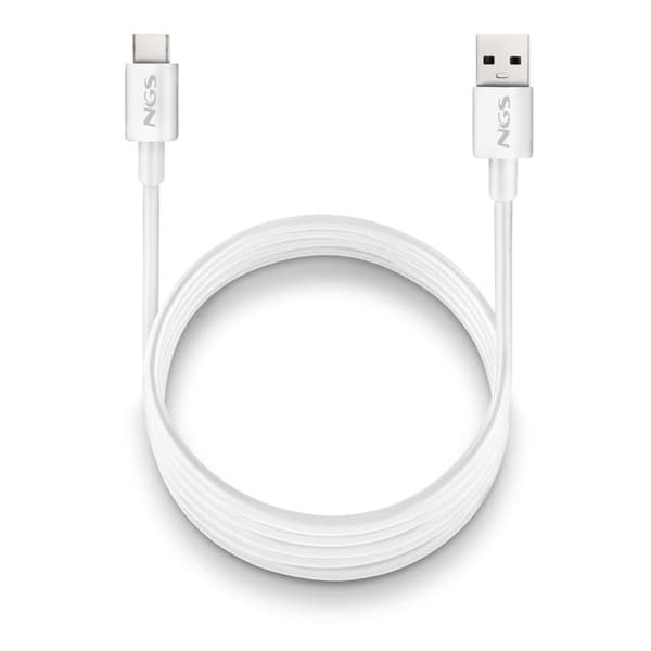 USB A til USB C hurtigladekabel - NGS - ZYRO-AC HVID - 1 m - 15W - 480 Mbps