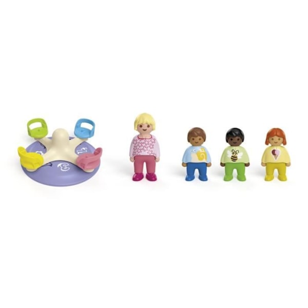 PLAYMOBIL Junior 71701 Lapset ja kääntöportti, Sisältää neljä hahmoa ja kääntöportin, 1-vuotiaasta alkaen Flerfärgad