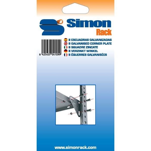 Simonrack - 8 Galva-kiinnikkeen läpipainopakkaus - 8425437041099