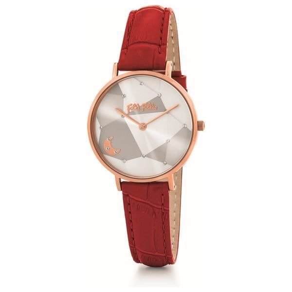 Kvinnoarmband - Folli Follie - WF19R016SSW-RE - Röd Läder - Ø 32 mm - Kvarn Rött, Silver