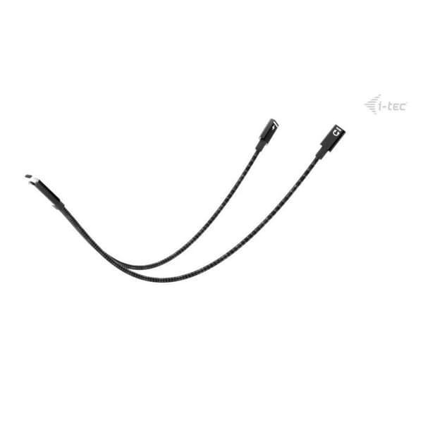 USB-C splitter - I-TEC - Audio Data Power Delivery 100W - Hurtig opladning - 480Mbps - Sort