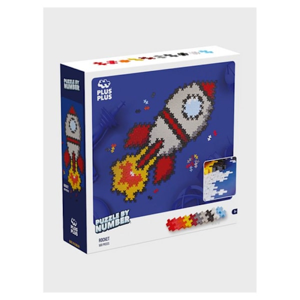 Kit 500 bitar minipussel efter nummer Rakettema - Plus Plus