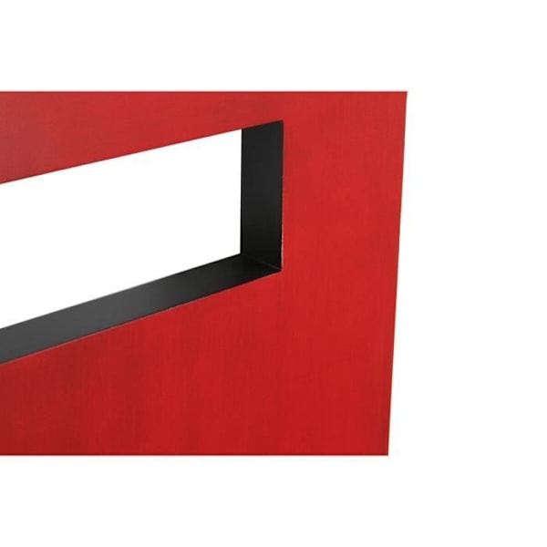 sengegavl gran rød sort mdf (160 x 4 x 120 cm)