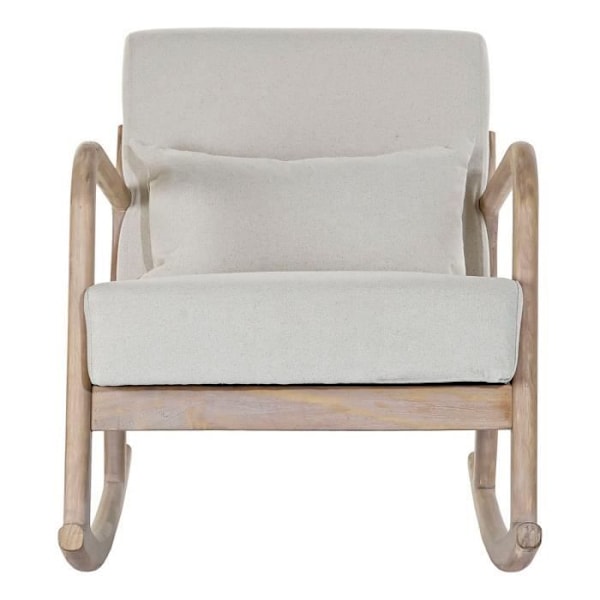 Trælænestol i tresserstil, naturgummitræ, beige - Farve: BEIGE