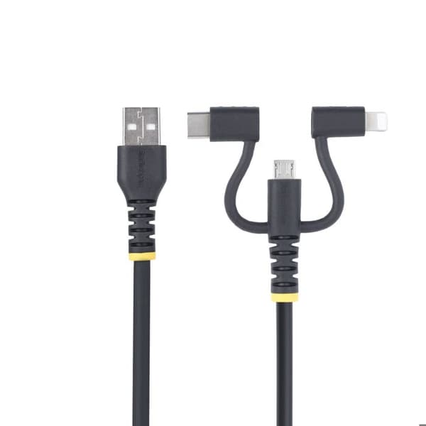 3-in-1 Latauskaapeli - STARTECH.COM - 1m - Apple MFi -sertifioitu - Kestävä - Musta