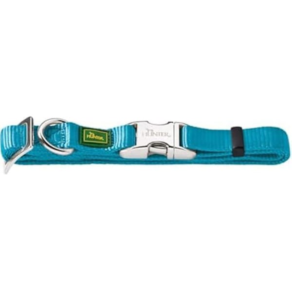 HUNTER Vario hundehalsbånd med lukkebar aluminiumshalsbund L 45-65 cm - Turkis Turkis