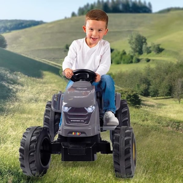 Smoby Stronger XXL -pedaalitraktori + perävaunu - harmaa Grå