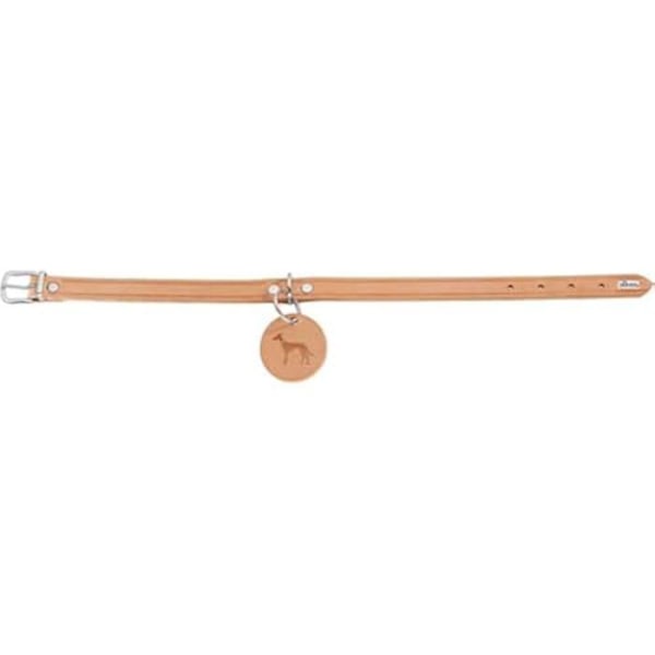 Collier - HUNTER - Aalborg 42 - Ægte læder - Cognac farve - Halsomkreds 32-38 cm cognac