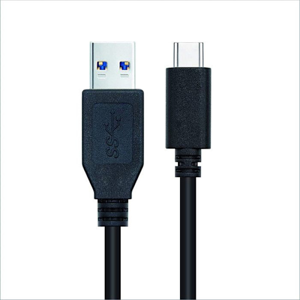 USB A til USB C kabel - NANOCABLE - 10.01.4000 - 0,5 m - Sort - USB A og C stik