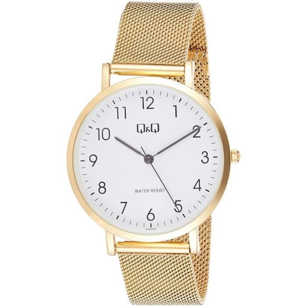 Klocka - Q&Q - QA20J054Y - Kvarts - Analog - Pläterat rostfritt stål Vitt guld